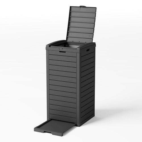 Sanovia™ 39-Gallon Patio Trash Can with Lid - Black - Single
