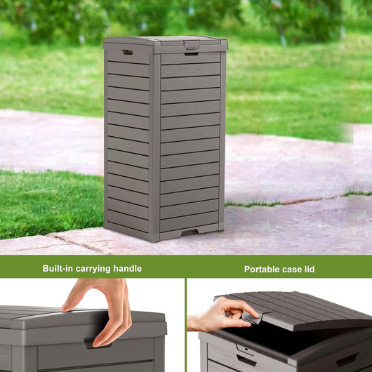 Sanovia™ 39-Gallon Patio Trash Can with Lid - Black - Single