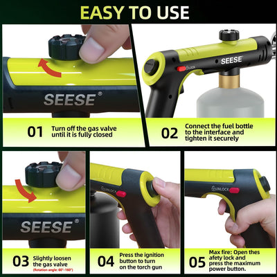 SEESE Adjustable Cooking Torch for Kitchen & BBQ