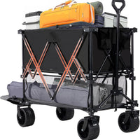 NEWBULIG Large Capacity Folding Wagon Cart with Brakes