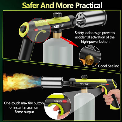 SEESE Adjustable Cooking Torch for Kitchen & BBQ