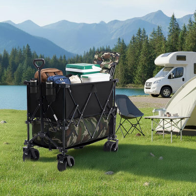 NEWBULIG Large Capacity Folding Wagon Cart with Brakes