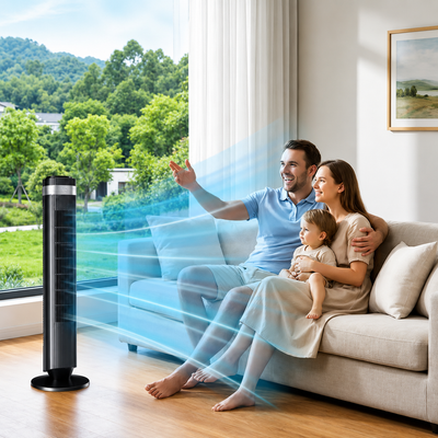 Quiet Bladeless Tower Fan for Bedroom & Office