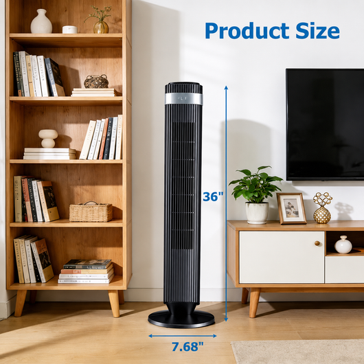 Quiet Bladeless Tower Fan for Bedroom & Office